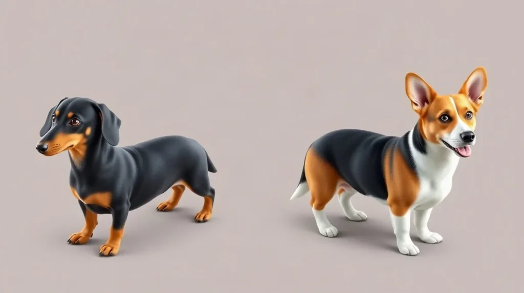 Hero illustration for the article “Dachshund vs. Corgi: Temperament and Care Compared”