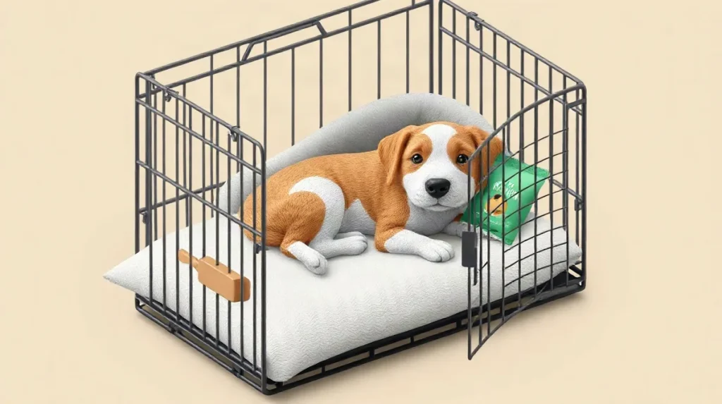Hero illustration for the article “Troubleshooting Common Issues with Dog Crate Training”