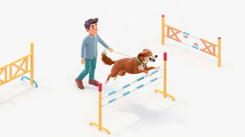 Hero illustration for the article “Training Your Dog for Agility: Basics and Benefits”
