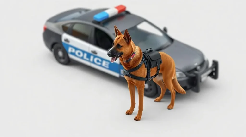 Hero illustration for the article “The Secret Life of Police Dogs: Training and Daily Duties”