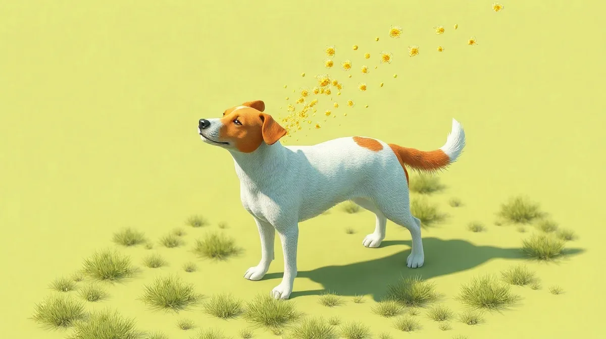 Hero illustration for the article “How Seasonal Allergies Affect Dogs and What Owners Can Do”