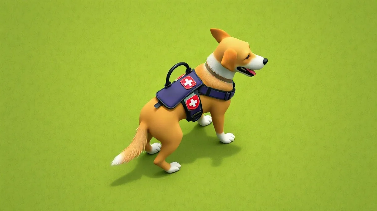 Hero illustration for the article “Service Dogs: Essential Health and Care for Working Canines”