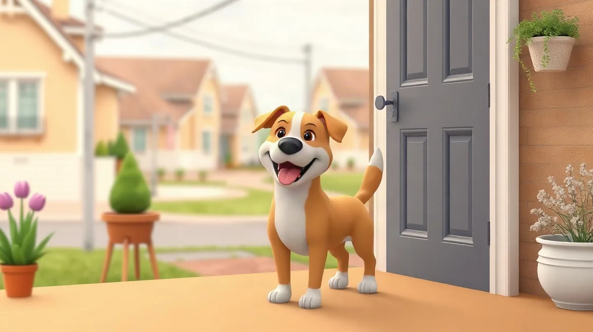 Hero illustration for the article “Neighborhood Dogs Use Distinct Signals to Invite Visits”