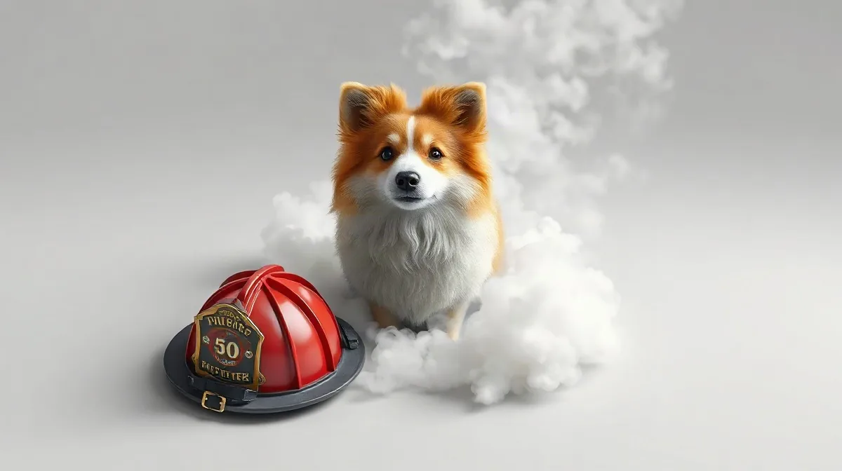 Hero illustration for the article “Sheltie Milo Rescued After Fire, Reunites with Firefighter”
