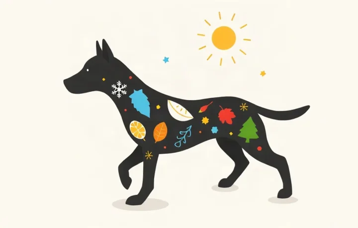 Hero illustration for the article “How Seasonal Changes Affect Your Dog’s Immune System”