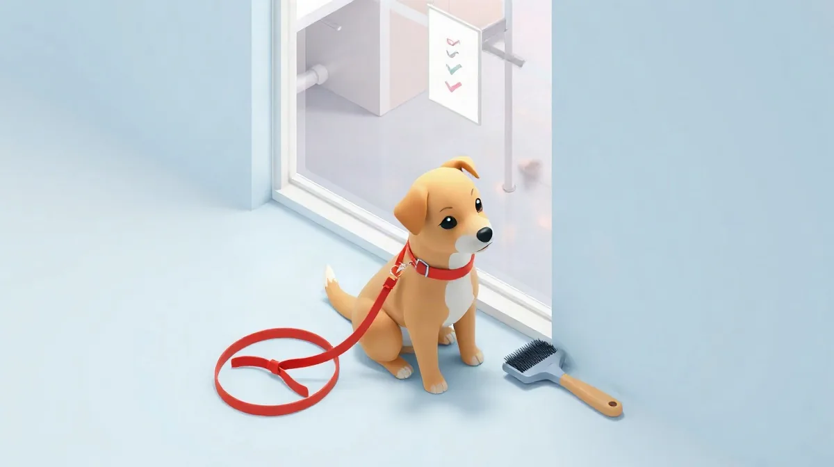 Hero illustration for the article “Dog Grooming Near Me: Reviews and Red Flags”